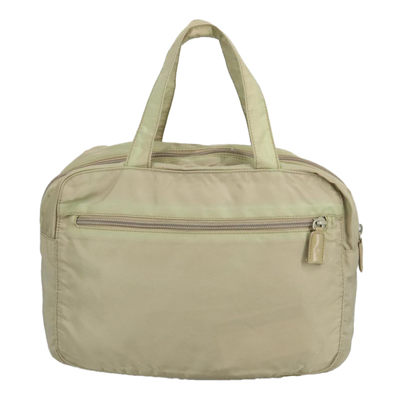 PRADA Hand Bag Nylon Beige Silver Auth 97438 - Picture 2 of 16